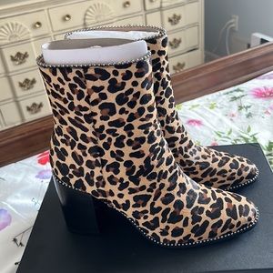 New Coach Andrea leopard Booties size 10